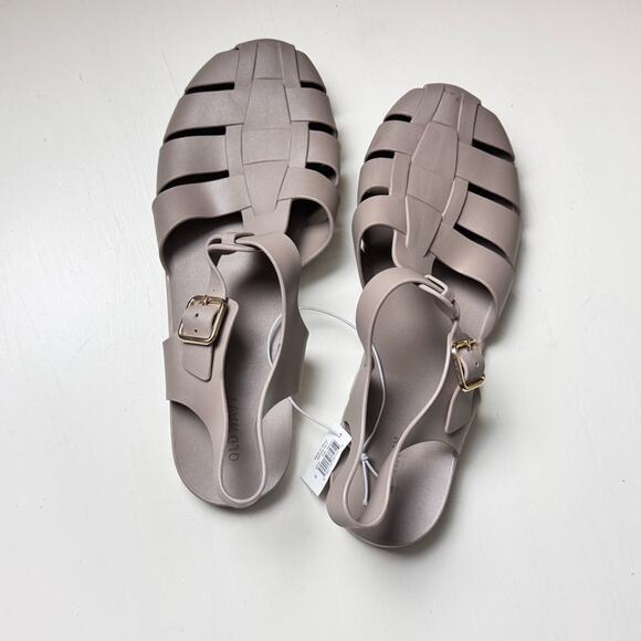 Old Navy Ankle Strap Buckle TAUPE Stylish Women's Sandals - Picture 4 of 7